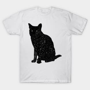 Black Square Cat with Triangles T-Shirt